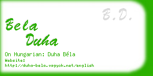 bela duha business card